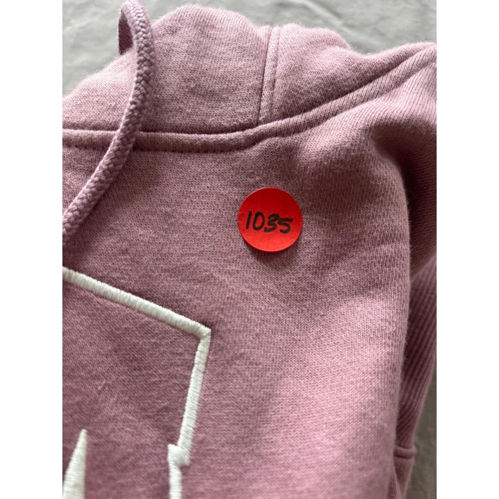 Nike Los Angeles LA Swoosh Oversized Cropped Hoodie Pink Womens XL 1035